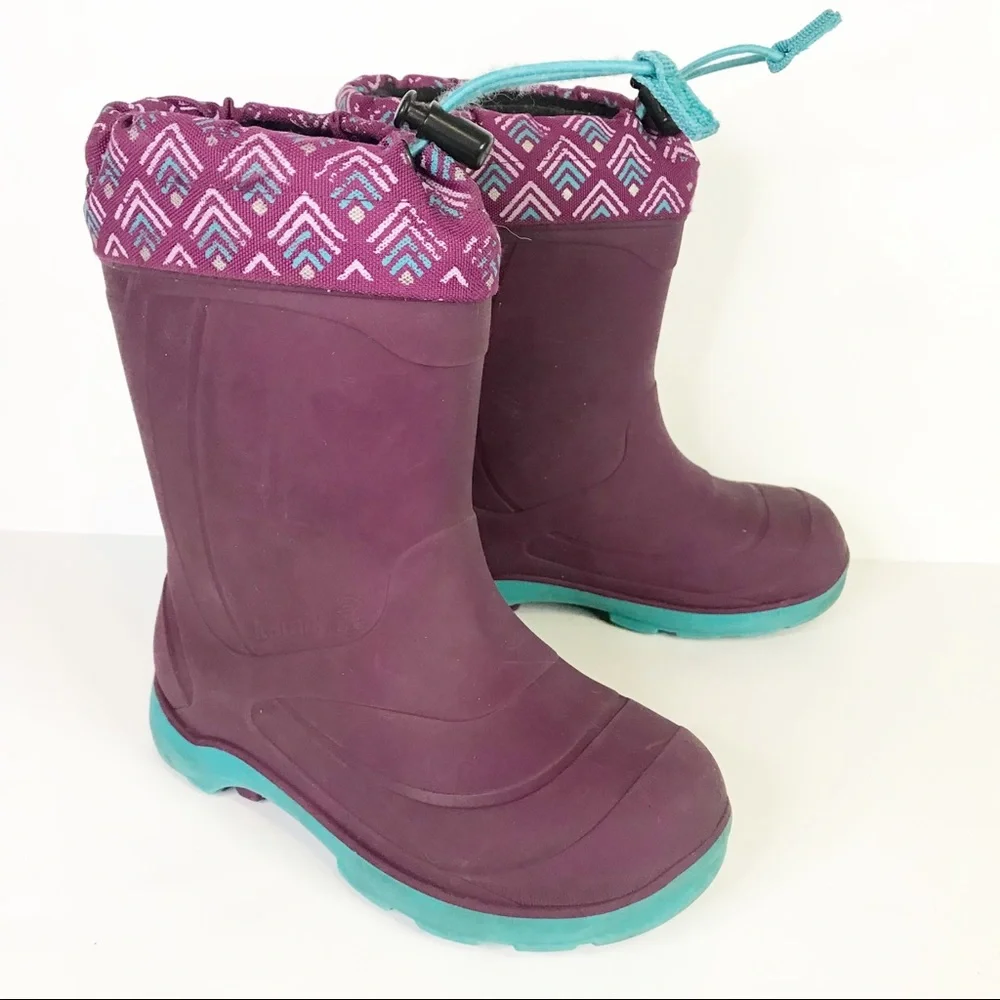 KAMIK Purple Rubber Rain Snow Winter Boots Childrens 12